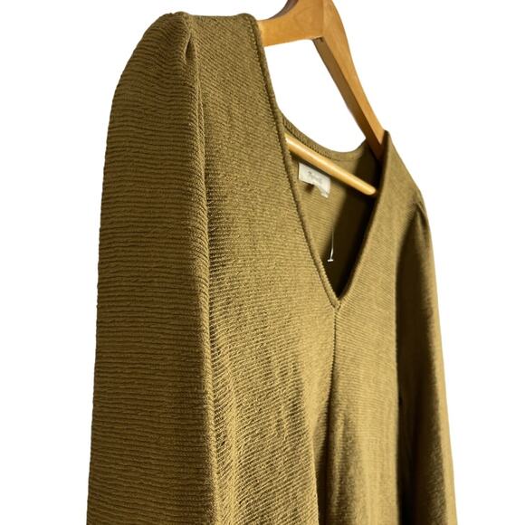 Madewell Olive Green Textured‎ Ponte Balloon Sleeve Mini Dress Size Small - Picture 10 of 10